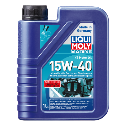 Минеральное моторное масло для лодок Marine 4T Motor Oil 15W-40 - 1 л